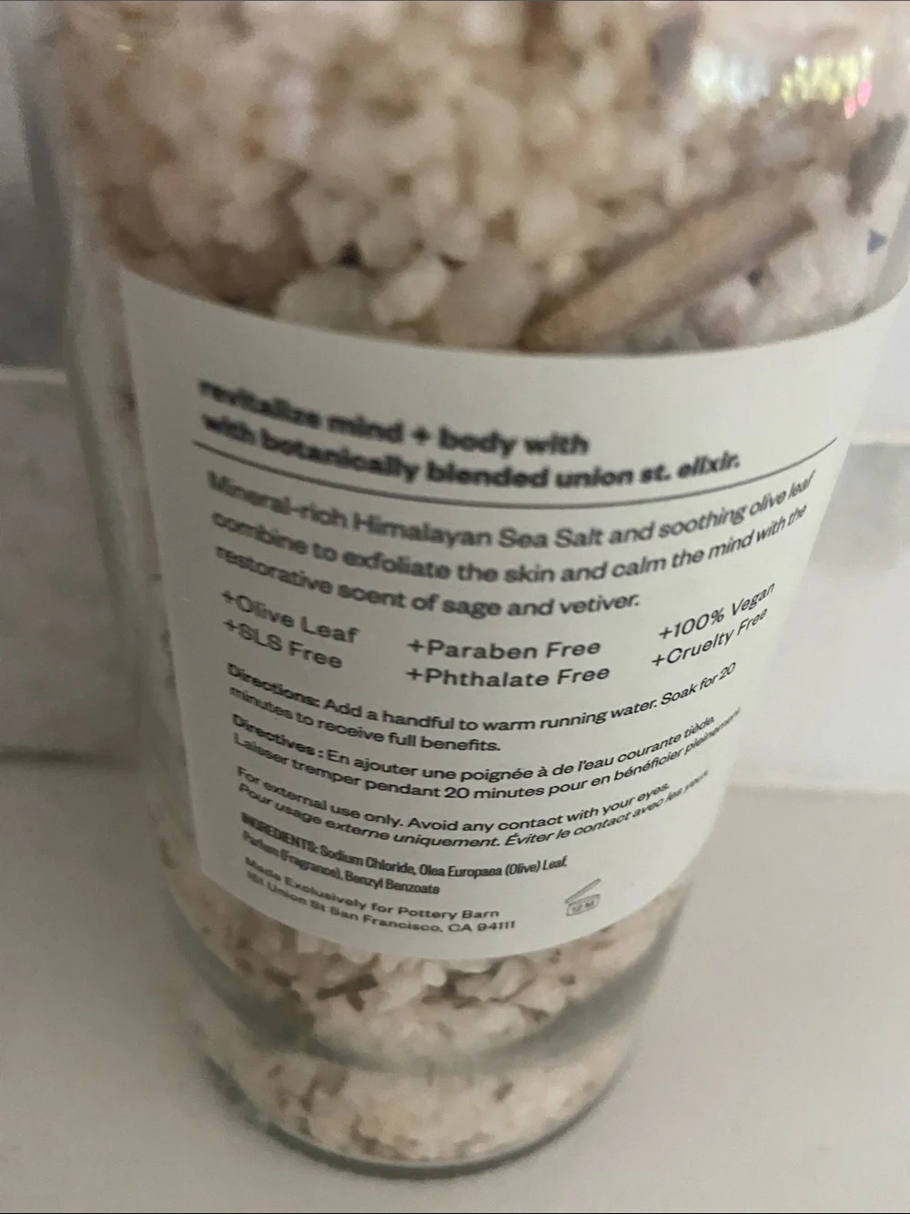 Union St. Restoring Sage & Vetiver Bath Soak - Cream